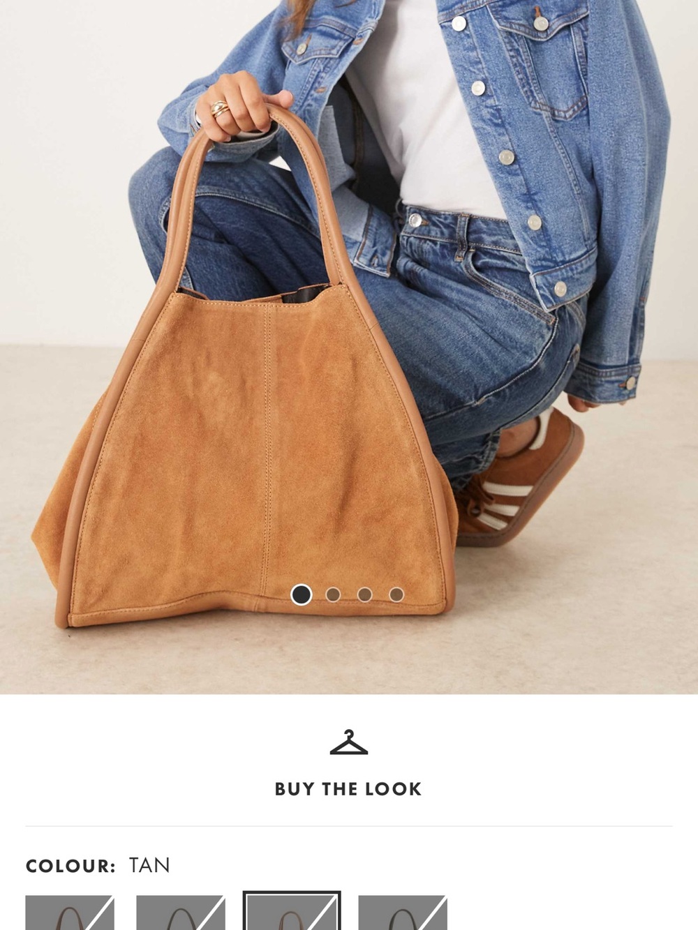 ASOS Tan Suede Shoulder Tote Bag